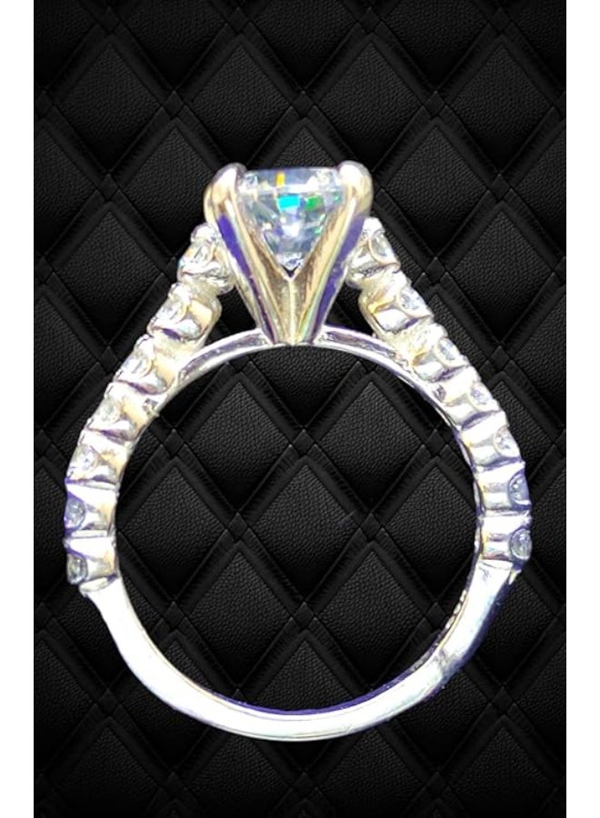 A women's ring made of 925 Swiss silver, plated with white gold, and set with genuine cubic zirconia stones, a jewel in the world of beauty, nicknamed "The Touch". - Image 4