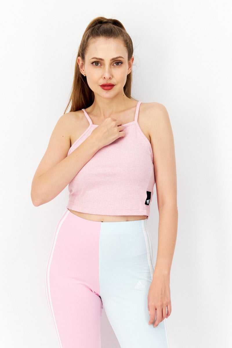 Adidas Women Sportswear Fit Sleeveless Running Tops, Pink - Image 1