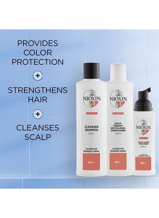 Nioxin System Kit 4, Hair Strengthening & Thickening Treatment, Treats & Hydrates Sensitive or Dry Scalp, For Color Treated Hair with Progressed Thinning, Full Size (3 Month Supply)  - Image 2
