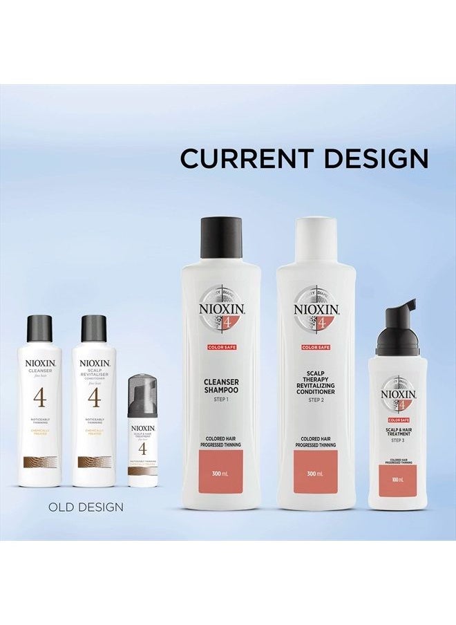 Nioxin System Kit 4, Hair Strengthening & Thickening Treatment, Treats & Hydrates Sensitive or Dry Scalp, For Color Treated Hair with Progressed Thinning, Full Size (3 Month Supply)  - Image 5