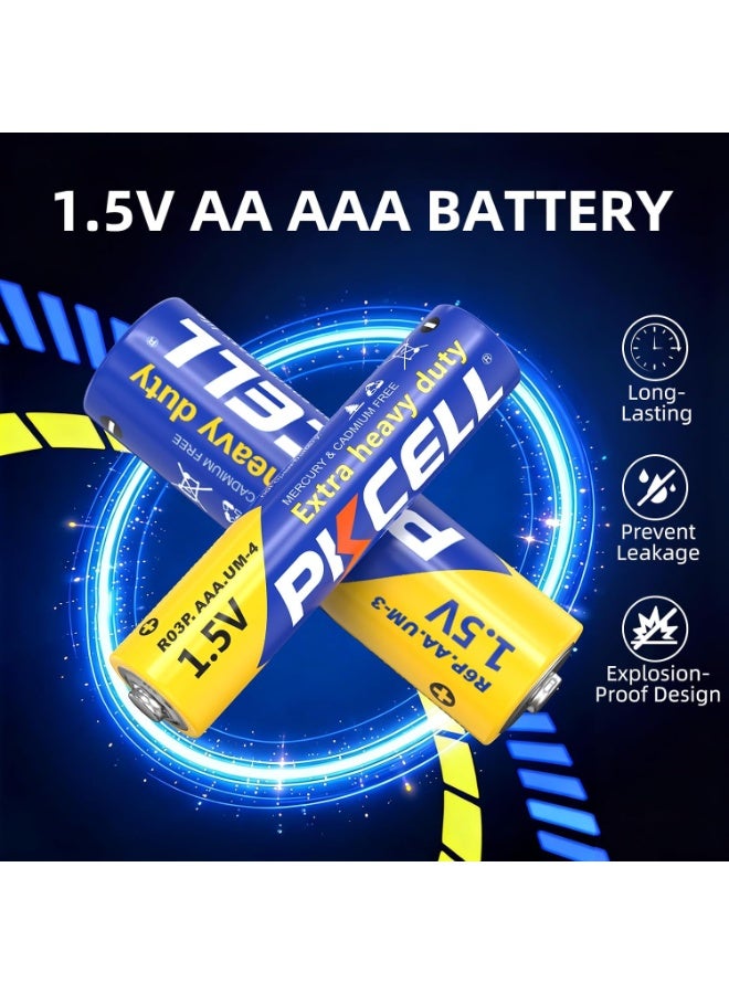 بي كي سيل AA and AAA Batteries Combo Pack 96 Count, 48 AA and 48 AAA Batteries Variety Pack, 1.5V High-Performance Carbon Battery for Clock, Remote Controls, Household Electronics - Image 5