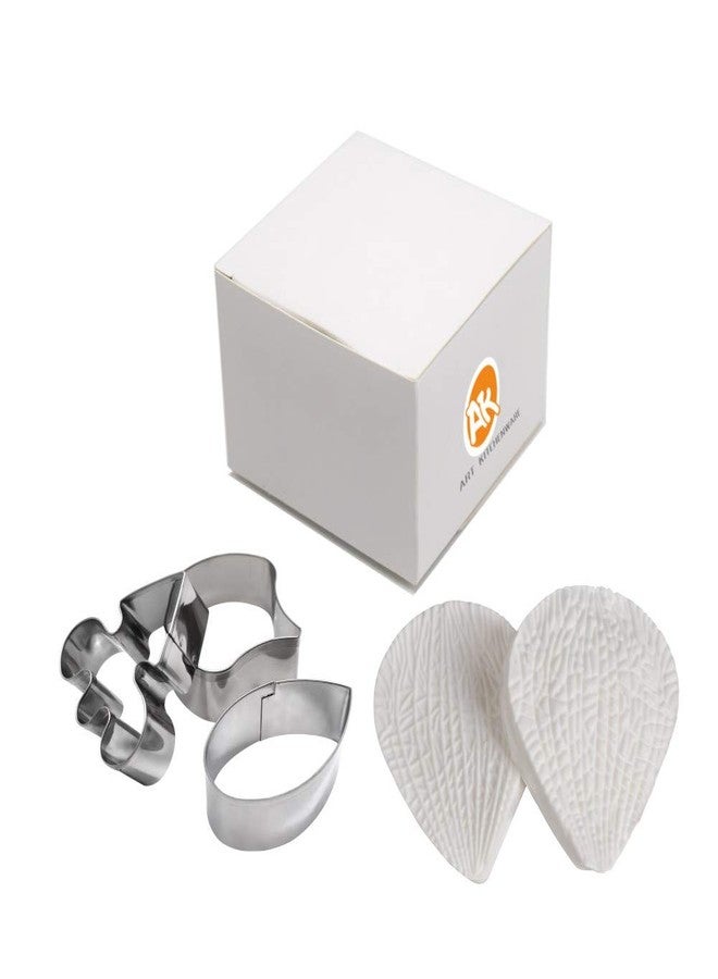 AK ART KITCHENWARE Sugarpaste Flower Craft Tools Silicone Veiner Molds and Fondant Cutters Set Cake Decorations Bakery Tools (Orchid) - Image 4