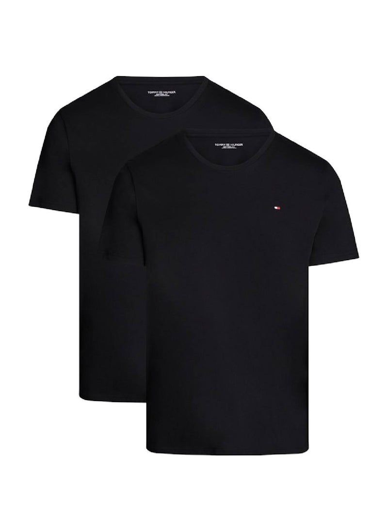 TOMMY HILFIGER Men's 3-Pack Signature Embroidery T-Shirts - Cotton, Black  - Image 1