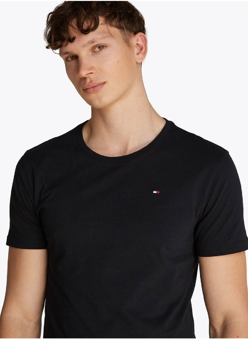 TOMMY HILFIGER Men's 3-Pack Signature Embroidery T-Shirts - Cotton, Black  - Image 5