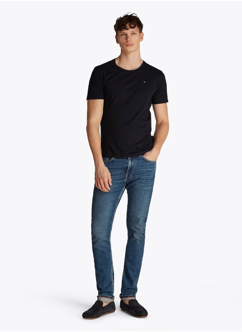 TOMMY HILFIGER Men's 3-Pack Signature Embroidery T-Shirts - Cotton, Black  - Image 3
