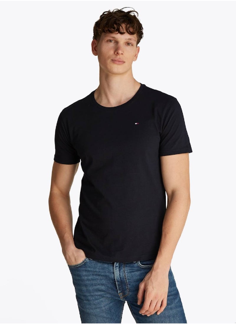TOMMY HILFIGER Men's 3-Pack Signature Embroidery T-Shirts - Cotton, Black  - Image 2