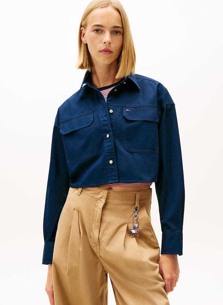 TOMMY JEANS Logo Cropped Shirt - Image 1