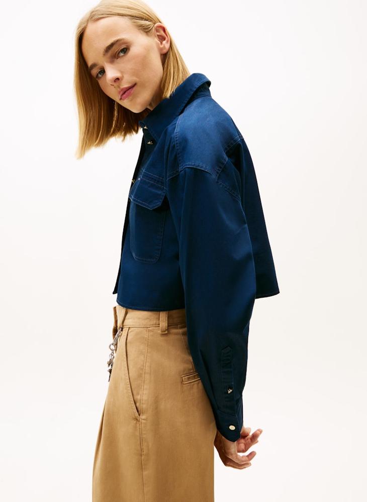 TOMMY JEANS Logo Cropped Shirt - Image 3