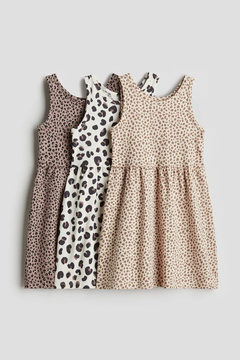 H&M 3-pack printed cotton dresses