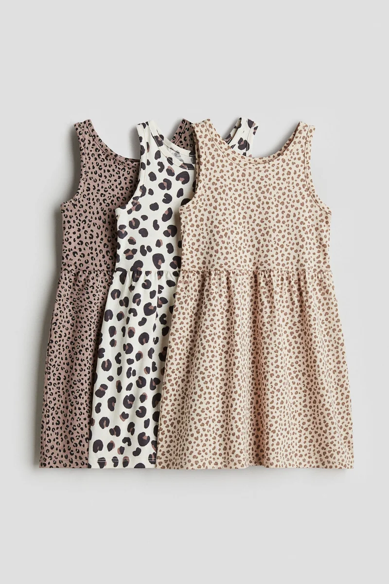 H&M 3-pack printed cotton dresses