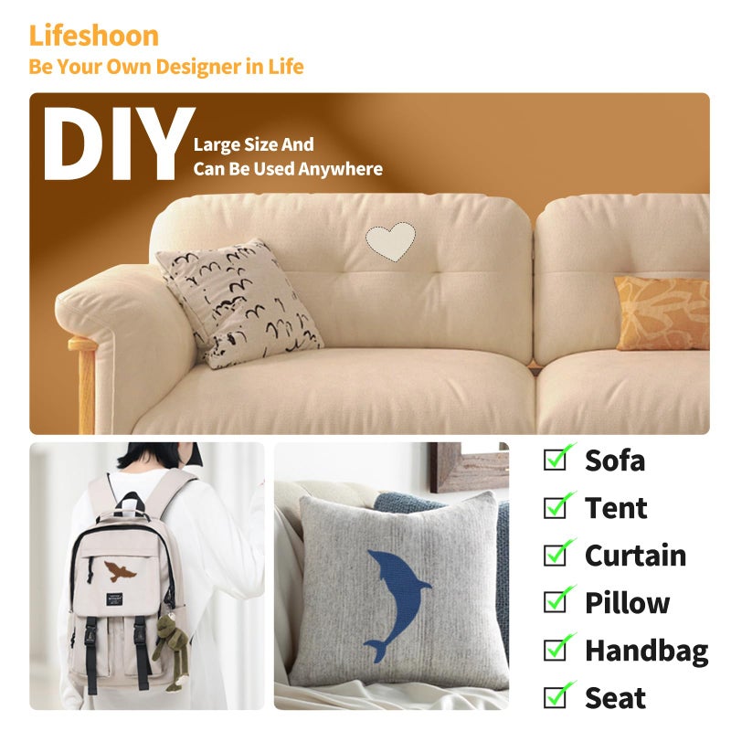Lifeshoon Fabric Repair Patches, Canvas Self-Adhesive Fabric Patches Tape Durable, DIY Large Canvas Repair for Sofa, Couches, Furniture, Chair, Clothing ï¼ˆ3.5X79 Inch, Blackï¼‰ - Image 4