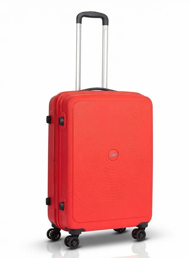 سكاي باجز حقيبة سفر بعجلات زاب | هيكل صلب من البولي بروبلين | قفل رقمي ثلاثي | دوران العجلات  درجة | متوسطة -  بوصة - أحمر