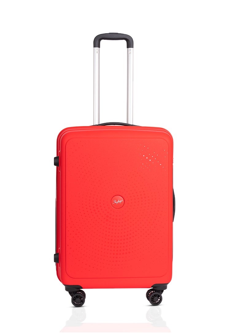 Skybags - ZAP Checked Luggage Trolley| Hardcase Polypropylene Material| 3-Digit Combination Lock | 360° Degree Wheel Rotation| Madium-24 Inch- Red - Image 1