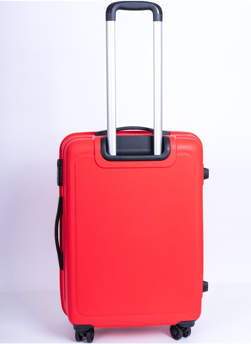 Skybags - ZAP Checked Luggage Trolley| Hardcase Polypropylene Material| 3-Digit Combination Lock | 360° Degree Wheel Rotation| Madium-24 Inch- Red - Image 1