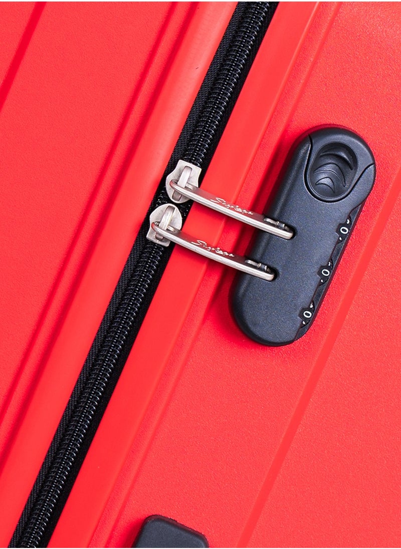 Skybags - ZAP Checked Luggage Trolley| Hardcase Polypropylene Material| 3-Digit Combination Lock | 360° Degree Wheel Rotation| Madium-24 Inch- Red - Image 1