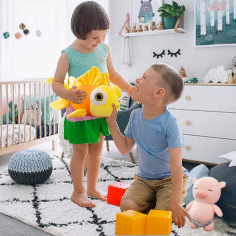 CHELEI2019 13.8"" Goldfish Stuffed Animal Soft Cute Fish Plush Pillow Toy Gift for Kids Yellow - Image 2