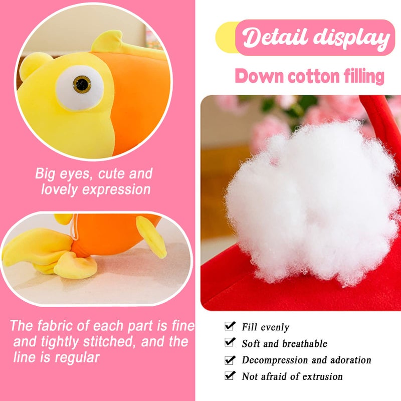 CHELEI2019 13.8"" Goldfish Stuffed Animal Soft Cute Fish Plush Pillow Toy Gift for Kids Yellow - Image 4