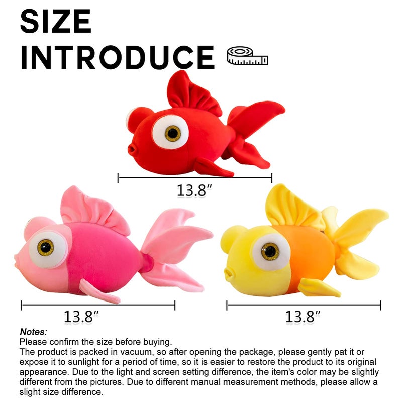 CHELEI2019 13.8"" Goldfish Stuffed Animal Soft Cute Fish Plush Pillow Toy Gift for Kids Yellow - Image 5