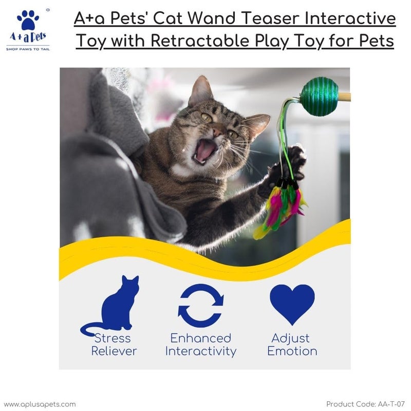 A+a Pets 'Set of 2 Cat Wand Teaser Interactive Toy for Cats, Puppies, and Small Animals (Nemo & Cone (Set of 2) - Image 5