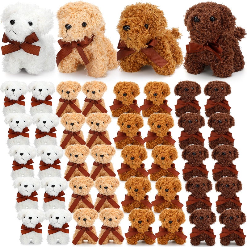 Liliful 40 Pcs 5 Inches Valentines Mini Plush Dogs Small Stuffed Dog Bulk Plush Toy Adopt a Dog Party Favors Stuffed Animal Puppy for Gift Bag Fillers Back to School Party Favor Gift Carnival Prize - Image 3