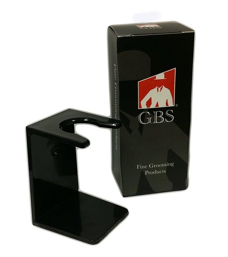 GBS Black Acrylic Shaving Brush Drip Stand Compatible with Brushes 19 mm Knot to 26 Black