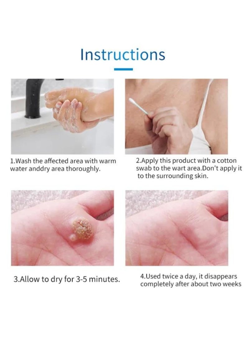 HEALMUSZ Wart Remover Skin Tag Remover Mole Corrector Skin Tag Removal and Repair Lotion Wart and Mole Remover Easy to Use Skin Tag Remover Safe and Effective Easy to use at Home Skin Tag Removal Serum 10ml  - Image 4