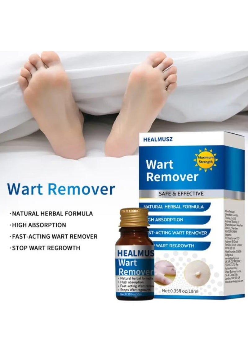 HEALMUSZ Wart Remover Skin Tag Remover Mole Corrector Skin Tag Removal and Repair Lotion Wart and Mole Remover Easy to Use Skin Tag Remover Safe and Effective Easy to use at Home Skin Tag Removal Serum 10ml  - Image 2