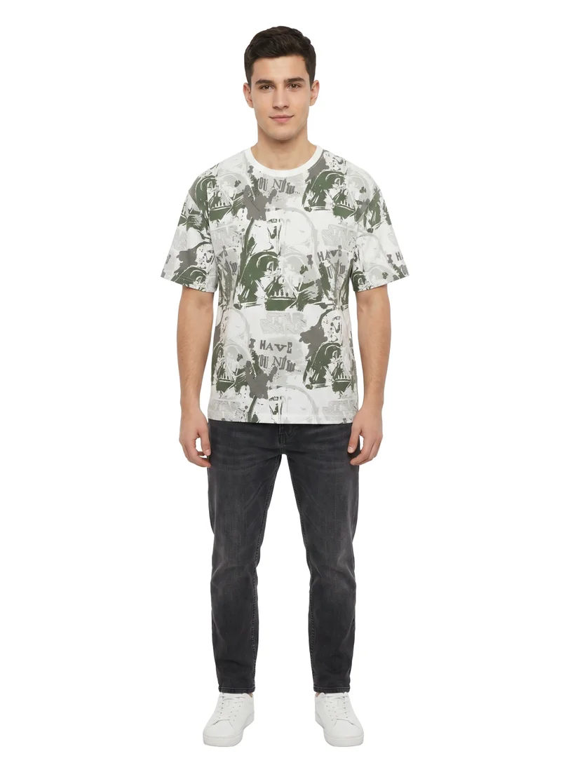 Disney  Star Wars Darth Vader All-Over Print T-Shirt for Men | Graphic Character Casual Crew Neck Tee for Men | Best Price UAE