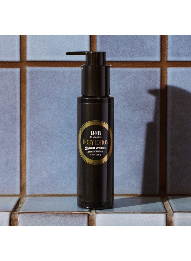 LALICIOUS Laman Body Lotion Gilded Woods Scentmens Body Lotion With Shea Butter Aloe Vera Vitamin E & Omega Fatty Acids For Longlasting Hydrationnongreasy Body Lotion For Men (3.4Oz) - Image 3