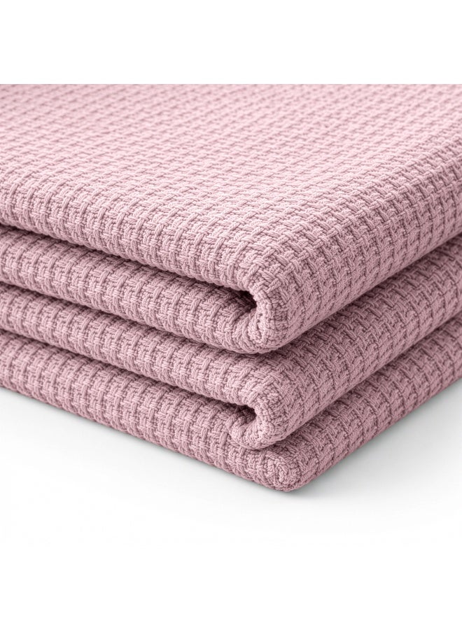 Relax Egyptian cotton Milan throw blanket,ultra-soft & lightweight with an elegant woven design ,king size 255x225 cm ,Rose Color - Image 5