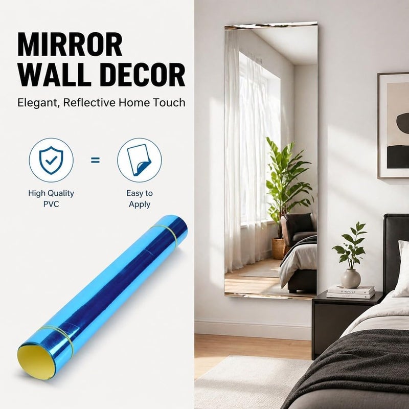 Self Adhesive Mirror Tile Wall Stickers, PVC Material, 50x100cm, Decorative Bathroom Wall Art -, Easy Installation, Ideal for Room and Door Decoration - Image 3