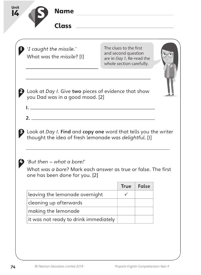 null - Pinpoint English Comprehension Year 4: Photocopiable Targeted Practice - Image 1