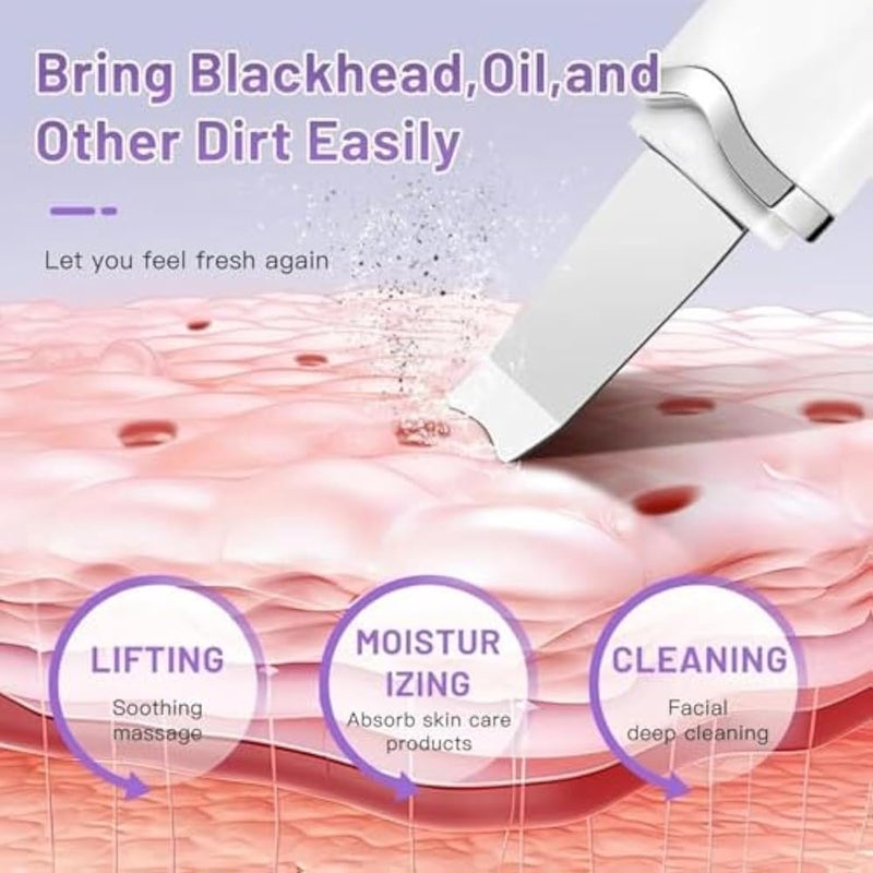 Ultrasonic Facial Cleansing Device, Blackhead Remover, Pore Cleaner, Lifting and Moisturizing, Safe for Sensitive Skin - Image 3