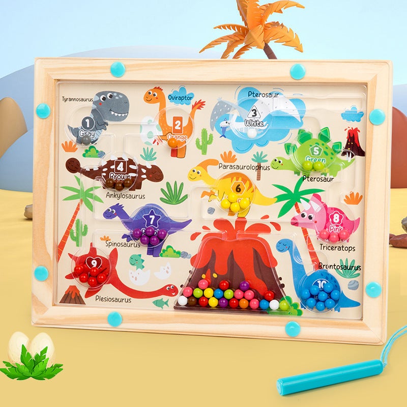 Young Children'S Wooden Color Number Cognitive Classification Magnetic Mechanism Maze Educational Toy Kindergarten Area Corner - Image 5