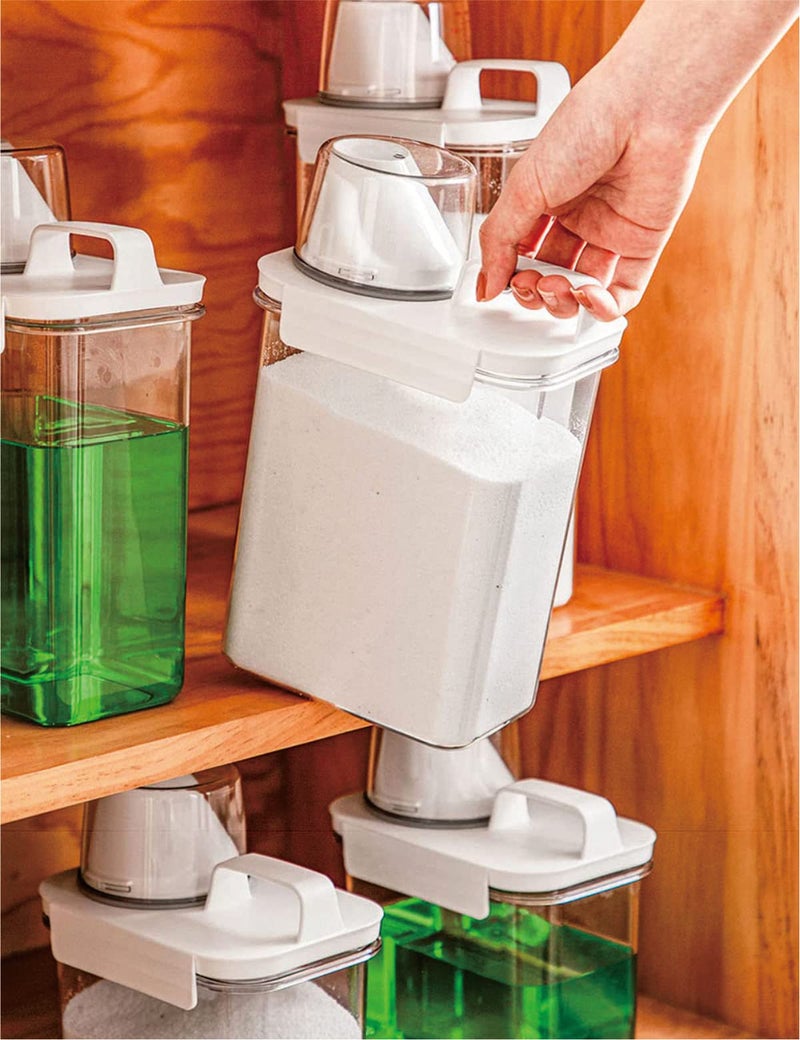 VUNDO [3 Pack] Liquid Laundry Detergent Dispenser for Laundry Room Organization and Storage, 78oz Large Capacity Laundry Soap Containers with 12 Removable Labels, BPA Free & PET Plastic Clear - Image 5
