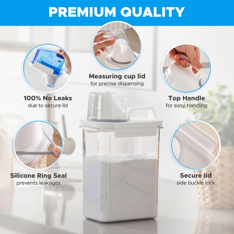 VUNDO [3 Pack] Liquid Laundry Detergent Dispenser for Laundry Room Organization and Storage, 78oz Large Capacity Laundry Soap Containers with 12 Removable Labels, BPA Free & PET Plastic Clear - Image 4