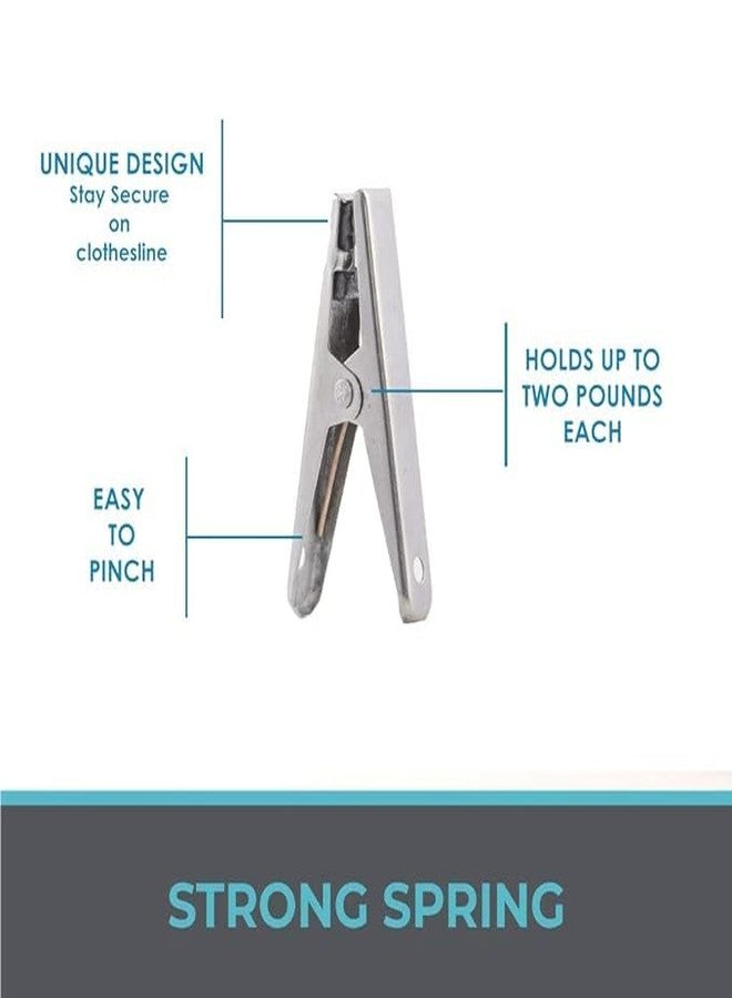STEEPLE® Cloth Hanging Clips | 25 Steel Multipurpose Drying Clips for Baby Clothes | Silver - Image 4