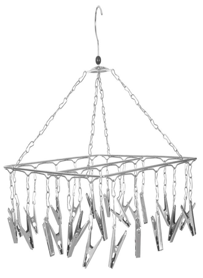 STEEPLE® Cloth Hanging Clips | 25 Steel Multipurpose Drying Clips for Baby Clothes | Silver - Image 1