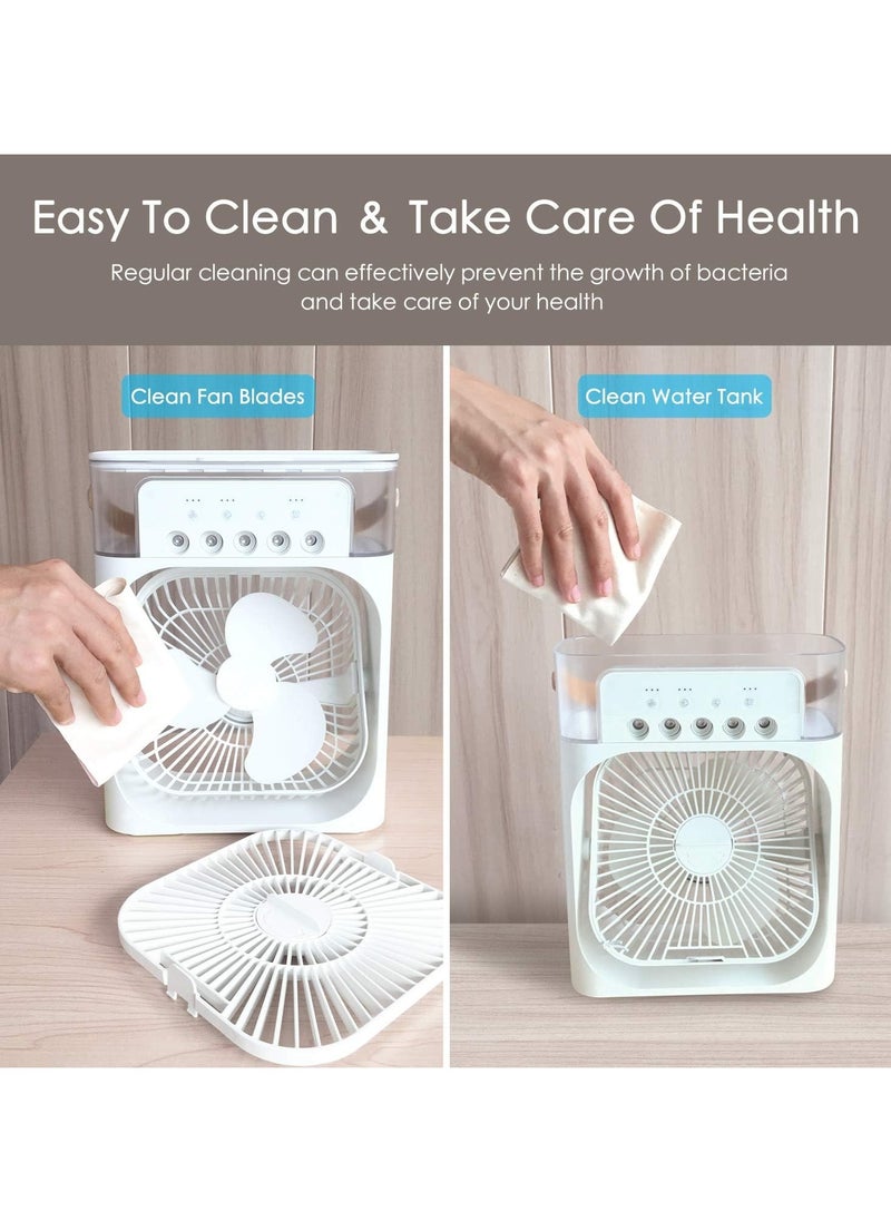 Generic - Portable Air Conditioner Fan Mini Evaporative Air Cooler with 7 Colors LED Light 1/2/3 H Timer 3 Wind Speeds and 3 Spray Modes for Office Home Dorm - Image 1
