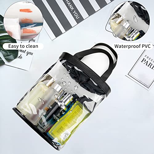 onemoky Clear Makeup Bags TSA Approved Toiletry Bag for Traveling Clear Travel Bag for Toiletries Waterproof Transparent Cosmetics Bag Organizer for Women Men Carry on Airport Airline Compliant Bag 2PCS - Image 3