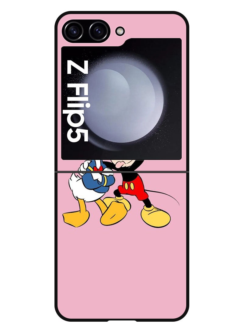 Theodor Protective Case Anti Scratch Shock Proof Bumper Cover For Samsung Galaxy Z Flip 5 Mickey Donald selfie - Image 1