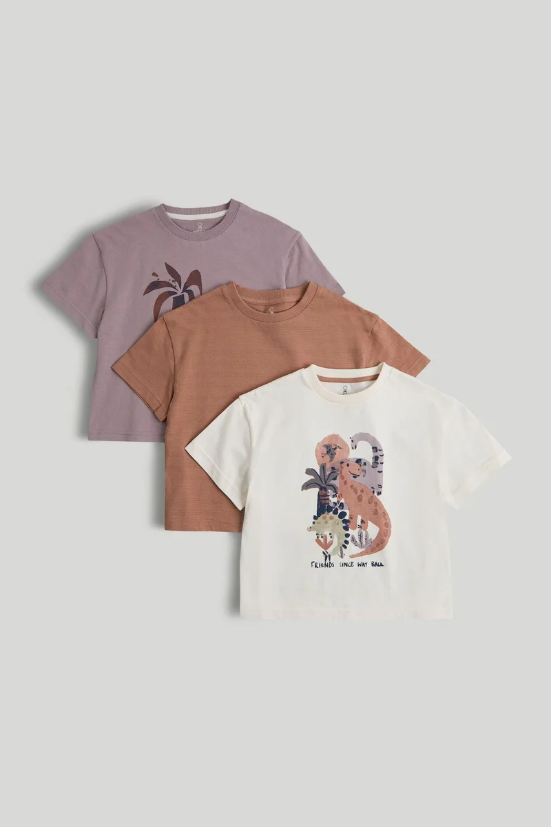 mothercare 3 Pack Dinosaur T-Shirts