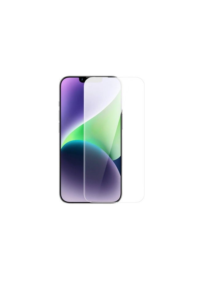 بيسوس واقي شاشة من الزجاج المقوى لحماية الخصوصية من OS-Baseus Sapphire Series (مع فلتر غبار) لجهاز iP 13/13 Pro/14، شفاف (عبوة من قطعة واحدة، مع مجموعة تنظيف وأداة تثبيت مقاومة للغبار) - Image 2