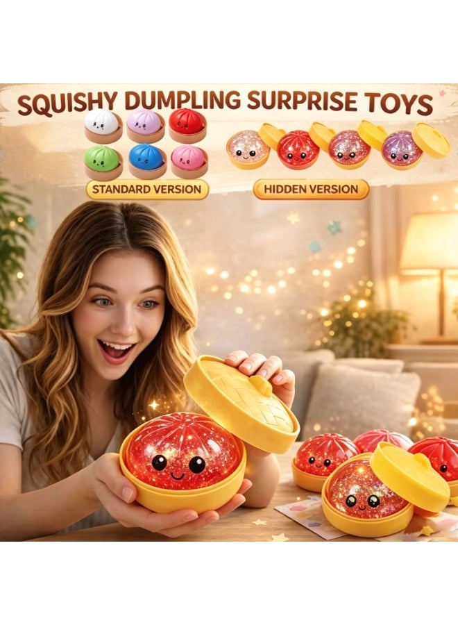 Glitter Dumpling Squishy Toy, Sensory Toy with Steamer Box Dumpling Squish-y for Kids and Adults - Image 3