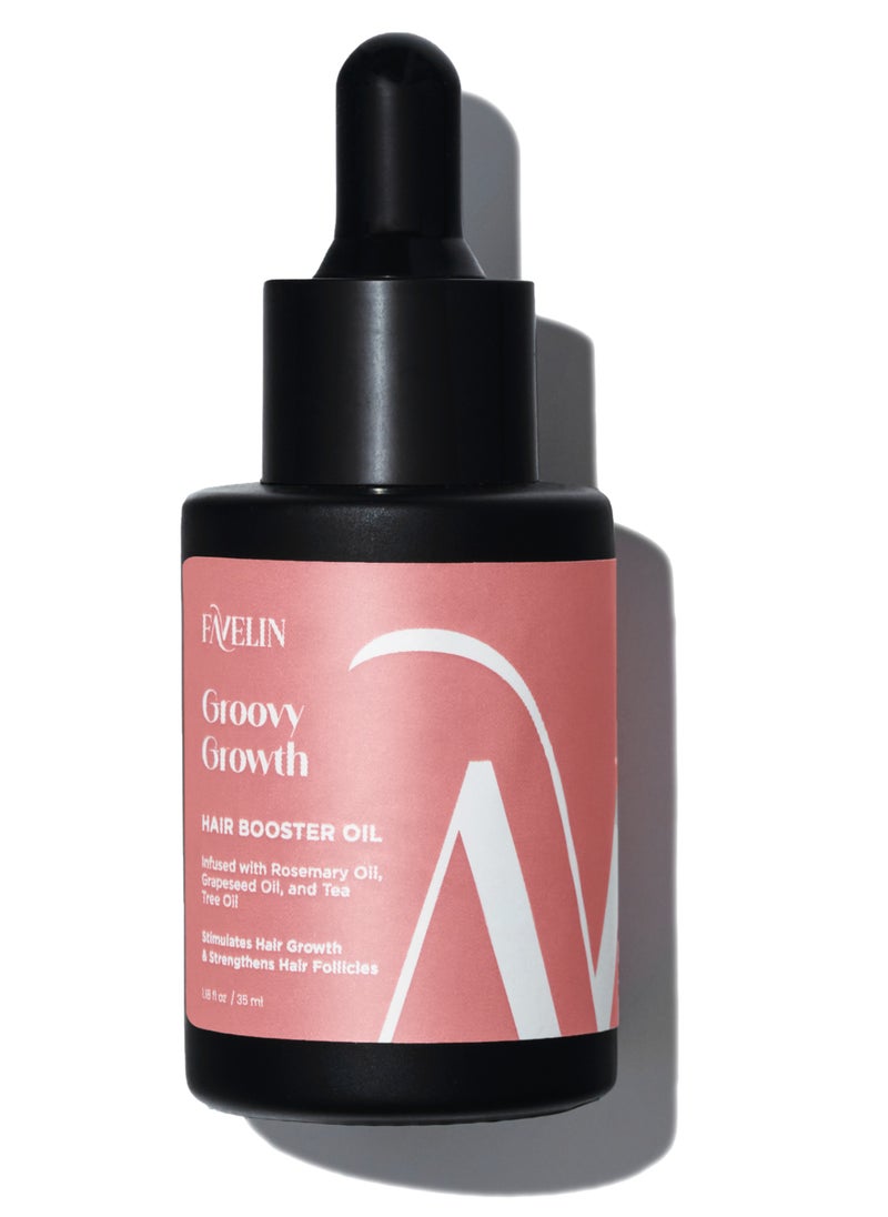 favelin - Groovy Growth Hair Booster Hair Oil |  with Coconut oil - Olive oil & Castor oil | Stimulates Hair Growth & Strengthens Hair Follicles | 35 ml - Image 1