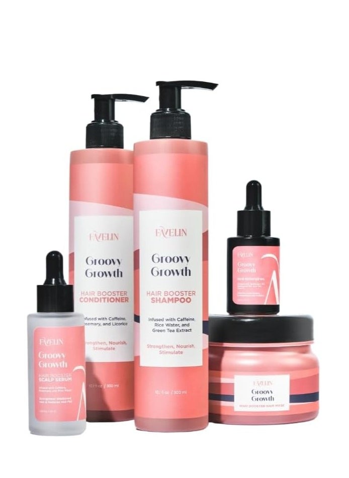 favelin - Groovy Growth Hair Booster Hair Oil |  with Coconut oil - Olive oil & Castor oil | Stimulates Hair Growth & Strengthens Hair Follicles | 35 ml - Image 1