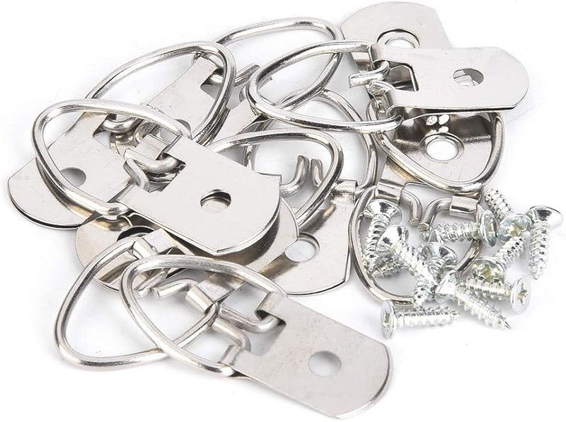 50 مجموعة من علاقات الصور السوداء مع مسامير وخطافات حرف D للإطارات واللوحات والساعات - Image 1