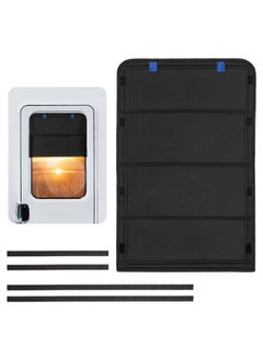 RV Door Window Shade, Foldable Hook and Loop Fastener RV Blackout Window Cover, UV Rays Protection Camper Trailer Door Window Cover, Waterproof Thickened Oxford Fabric, 16" (L) x 25" (W)