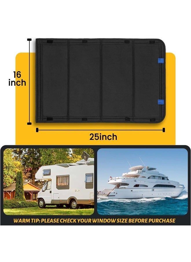 Hihonor - RV Door Window Shade, Foldable Hook and Loop Fastener RV Blackout Window Cover, UV Rays Protection Camper Trailer Door Window Cover, Waterproof Thickened Oxford Fabric, 16" (L) x 25" (W) - Image 1