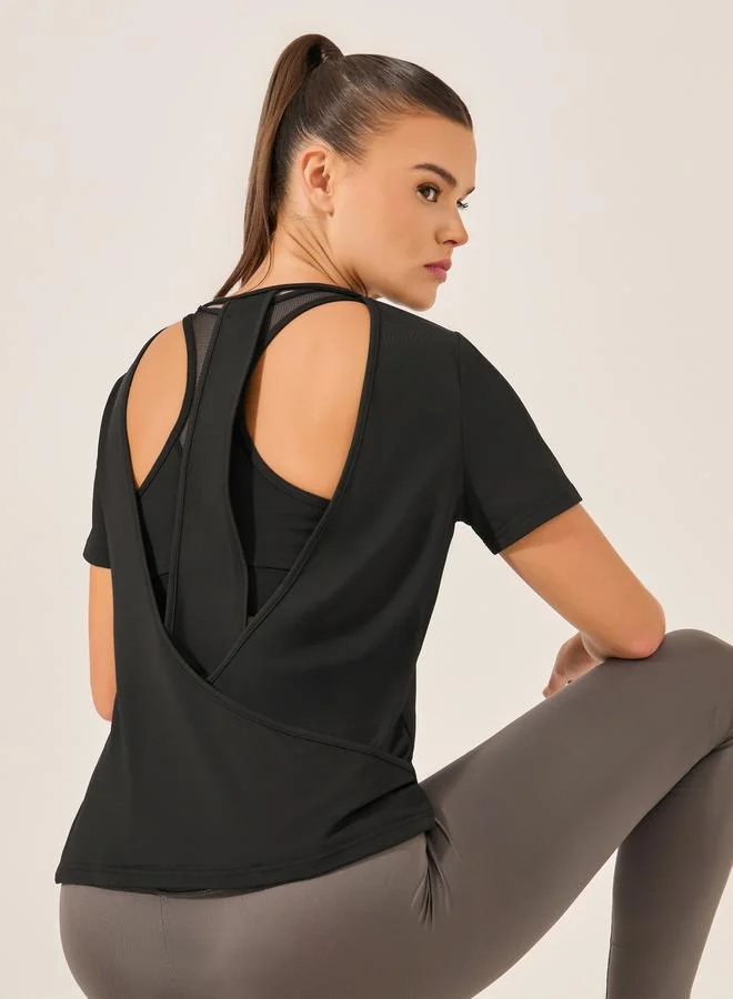 Styli Active Racerback Short Sleeve Top